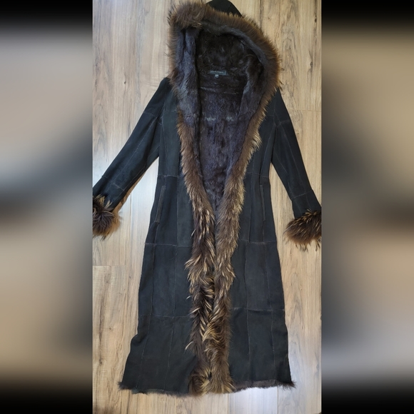 Zara Jackets & Blazers - ZARA MLS Woman Leather Fur Coat Size 165/88A EUR L